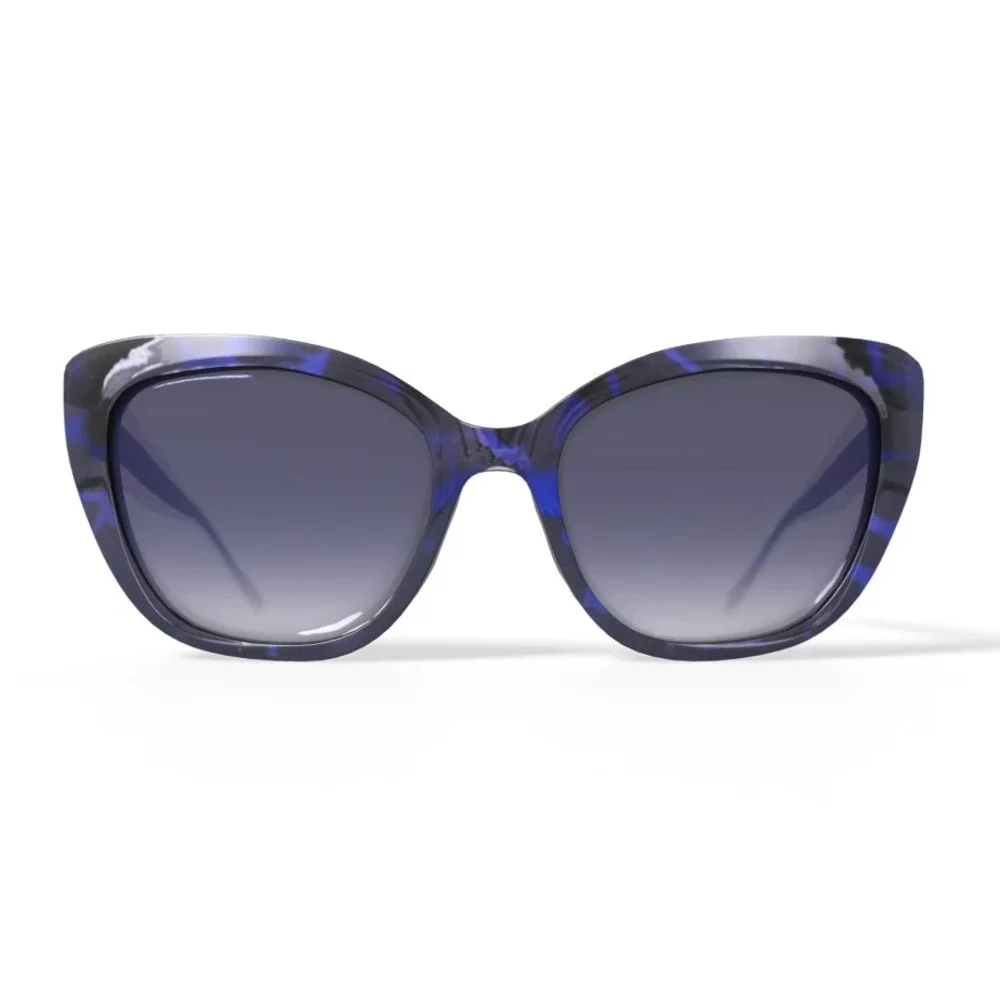 Christian Siriano Ophelia Blutt Sunglasses 54-18-144 Black Blue Tortoise EUC